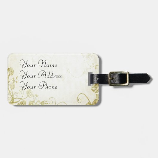 Elegant Gold Gepäckanhänger (Vorderseite horizontal)