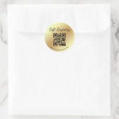 elegant gold gift registry qr code baby shower runder aufkleber (Tasche)