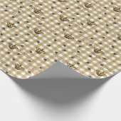 Elegant Gold Gingham Royal Queen Bee Pattern Geschenkpapier (Ecke)