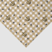 Elegant Gold Gingham Royal Queen Bee Pattern Seidenpapier (Detail)