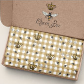 Elegant Gold Gingham Royal Queen Bee Pattern Seidenpapier