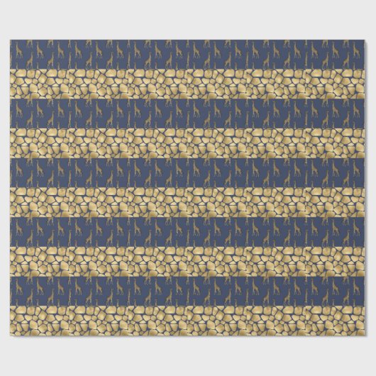 Elegant Gold Giraffe Animal Print Stilvoll Hübsch Geschenkpapier (Flach)
