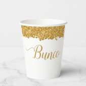 Elegant Gold Girly Bunco Pappbecher (Rückseite)