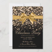 Elegant Gold Glam Bow Christmas Party  Einladung (Vorderseite)