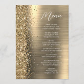 Elegant Gold Glam Glitter Script Wedding Menükarte (Vorderseite)
