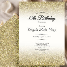 Elegant Gold Glitter 18th Birthday Debut