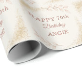 Elegant Gold Glitter 70th Birthday Geschenkpapier (Rolleneckpunkt)