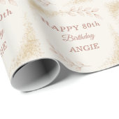 Elegant Gold Glitter 80th Birthday Geschenkpapier (Rolleneckpunkt)