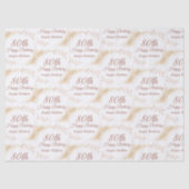 Elegant Gold Glitter 80th Birthday Seidenpapier (Vorderseite)