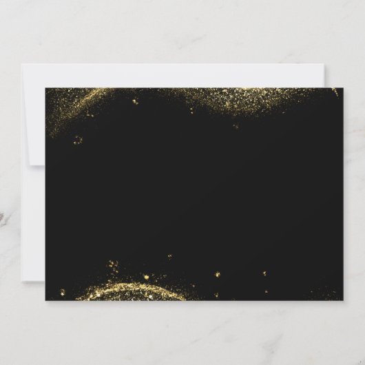 Elegant Gold Glitter Birthday 40th With Photo Einladung (Rückseite)