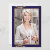 Elegant Gold Glitter Birthday 50th with Balloons Einladung (Rückseite)