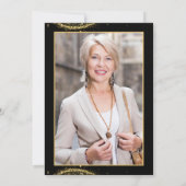 Elegant Gold Glitter Birthday 50th with Balloons Einladung (Rückseite)