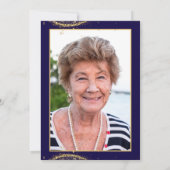  Elegant Gold Glitter Birthday 80th with Ballons Einladung (Rückseite)