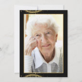  Elegant Gold Glitter Birthday 90th with Ballons Einladung (Rückseite)