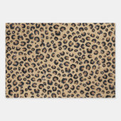 Elegant Gold Glitter Black Leopard Print Geschenkpapier Set (Vorderseite 3)