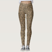 Elegant Gold Glitter Black Leopard Print Leggings (Vorderseite)