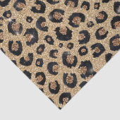 Elegant Gold Glitter Black Leopard Print Seidenpapier (Detail)