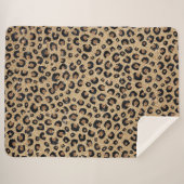 Elegant Gold Glitter Black Leopard Print Sherpadecke (Vorderseite (Horizontal))