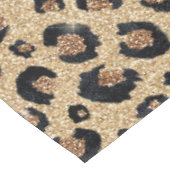 Elegant Gold Glitter Black Leopard Print Tischdecke (Schrägansicht)