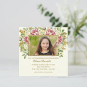 Elegant Gold Glitter Floral Frame Personalized (Stehend Vorderseite)