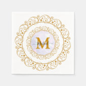 Elegant Gold Glitter Initial & Name Serviette (Vorderseite)