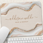 Elegant Gold Glitter Marble Agate Modern Chic Mousepad<br><div class="desc">Elegant Gold Glitter Marble Agate Modern Chic Mouse Pad. Perfect for makeup artists,  hair stylists,  cosmetologists,  and more!</div>