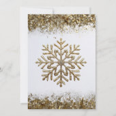 Elegant Gold Glitter Snowflake New Year Party Einladung (Rückseite)