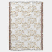 Elegant Gold Glitter Tiger Print White Design Decke (Vorderseite Vertikal)