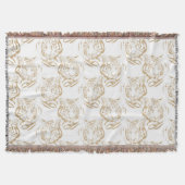 Elegant Gold Glitter Tiger Print White Design Decke (Vorderseite)