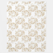 Elegant Gold Glitter Tiger Print White Design Fleecedecke (Vorderseite)