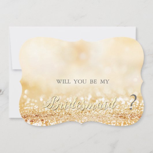 Elegant Gold Glittery Bokeh, Bridesmaid Card Einladung (Vorderseite)