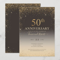 Elegant Gold Glitzer Ballon 50 Jahre Jubiläum