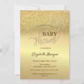 Elegant Gold Glitzer Bokeh Baby Shower Einladung (Vorderseite)