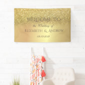 Elegant Gold Glitzer Bokeh Wedding Banner (Insitu)