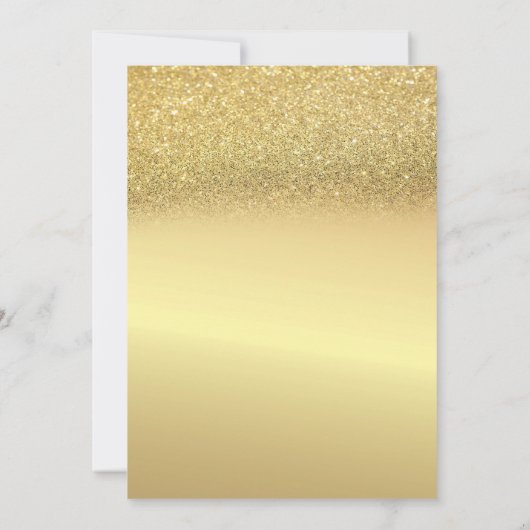 Elegant Gold Glitzer Bokeh Wedding speichern das D Save The Date (Rückseite)