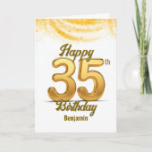 Elegant Gold Glitzer Confetti 35. Geburtstag Karte (Vorderseite)