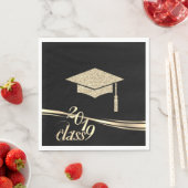 Elegant Gold Glitzer Graduation Cap, Klasse 2019 Serviette (Beispiel)