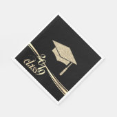 Elegant Gold Glitzer Graduation Cap, Klasse 2019 Serviette (Ecke)