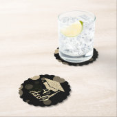 Elegant Gold Glitzer Graduation Cap, Klasse 2019 Untersetzer (Vor Ort)