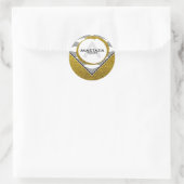 Elegant Gold Glitzer Initial Letter Monogram Runder Aufkleber (Tasche)