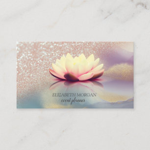 Elegant Gold Glitzer Ombre Lotus Holographic Visitenkarte
