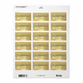 Elegant Gold Glitzer Ombre Pineaple Adressaufkleber (Vorne)