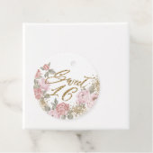 Elegant Gold Glitzer Peony Florals Sweet 16 Geschenkanhänger (Beispiel)