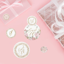 Elegant Gold Glitzer Peony Florals Sweet 16 Konfetti