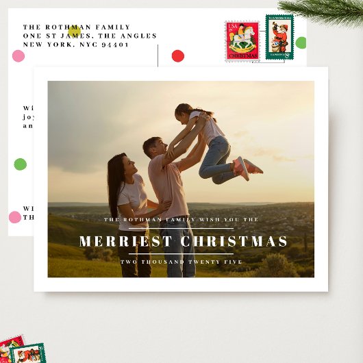 Elegant Gold GLÜCKLICHSTE NEUJAHRE 2026 Foto Frame Postkarte