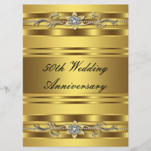Elegant Gold Golden 50. Hochzeitstag Jubiläum Einladung