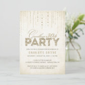 Elegant Gold Goodbye 30s 40th Birthday Party Einladung (Stehend Vorderseite)