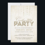 Elegant Gold Goodbye 30s 40th Birthday Party Einladung<br><div class="desc">Dieses elegante 40. Geburtstag-Party Einladung-Design von The Gepunktet Olive™ zeichnet sich durch einen sanften goldenen Hintergrund aus, mit einem Bild von funkelnd Edelsteinen, die von oben nach unten strömen, und der Stilschrift "Goodbye 30s Party" mit dem Wort "Party", das mit einem Bild von Glitzer aus Gold gefüllt ist. BEACHTE: DIESES...</div>