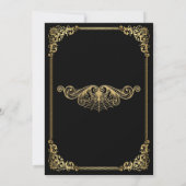 Elegant gold Gothic Halloween wedding Invitation Einladung (Rückseite)