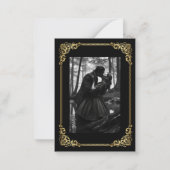 Elegant gold Gothic Halloween wedding Mitteilungskarte (Rückseite)